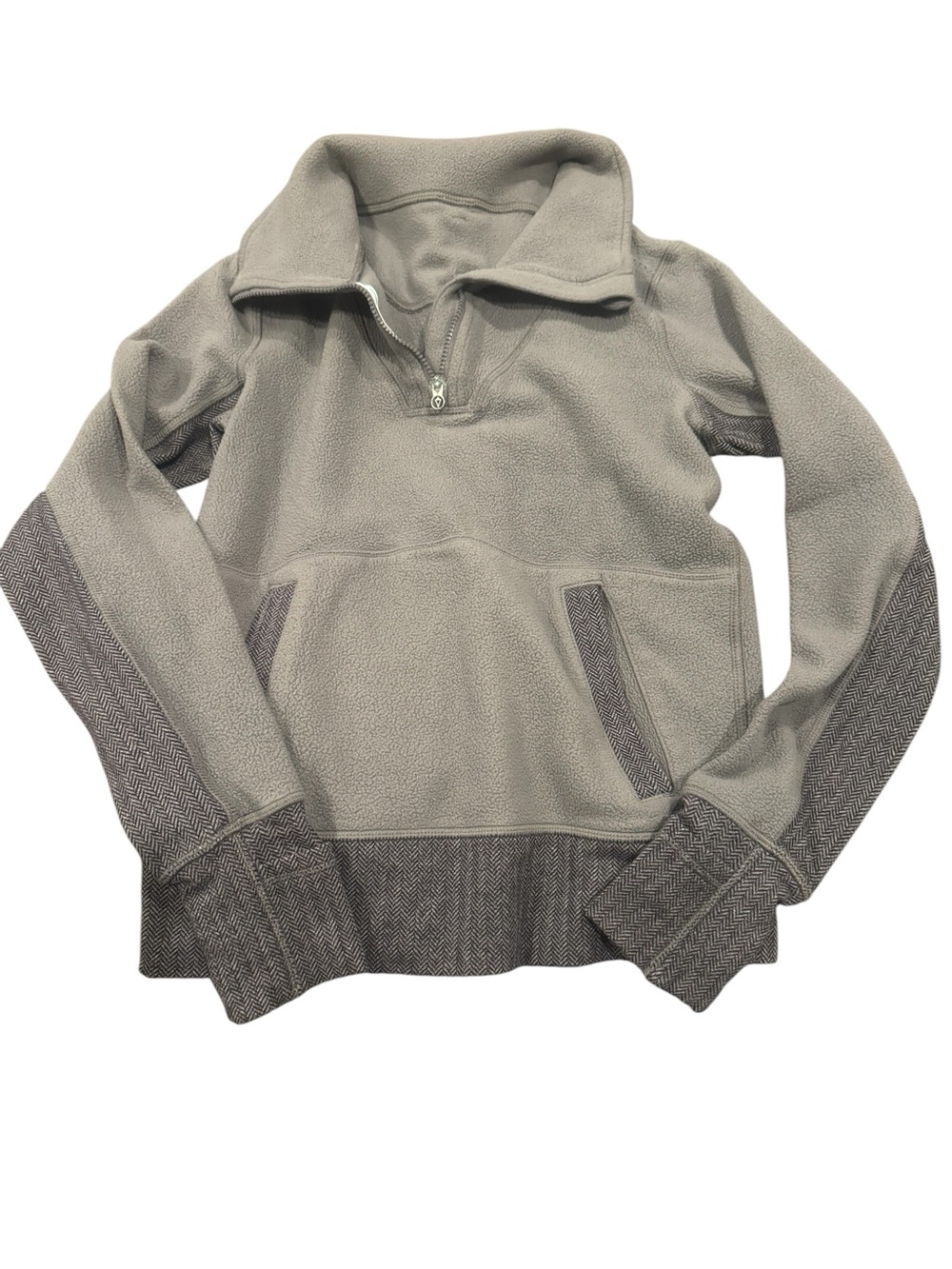 Ivivva Light Gray Quarter-Zip Fleece Pullover
